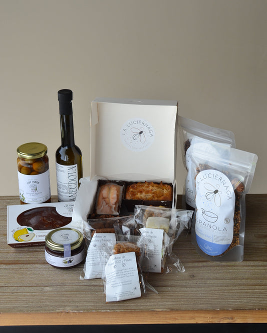 Surtido de productos de La Luciérnaga sin gluten y veganos