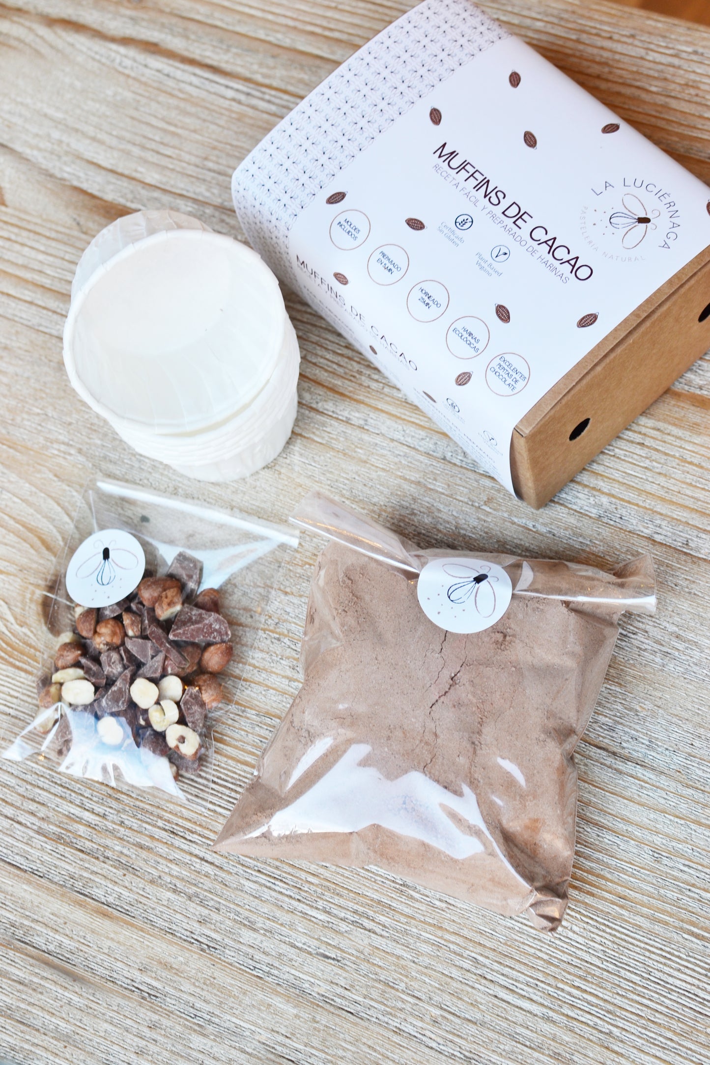 PRE-MEZCLA Mufins de Cacao Sin Gluten y Vegana