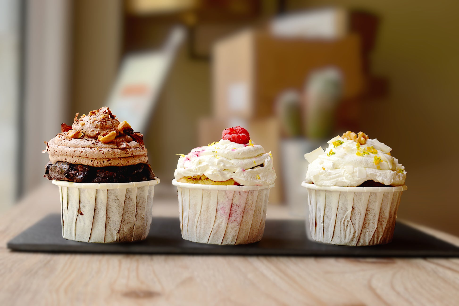 Cupacakes veganos y sin gluten de chocolate, limon y carrot cake