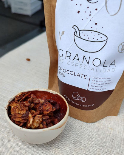 PAQUETE DE GRANOLA DE CHOCOLATE SIN GLUTEN Y VEGANA