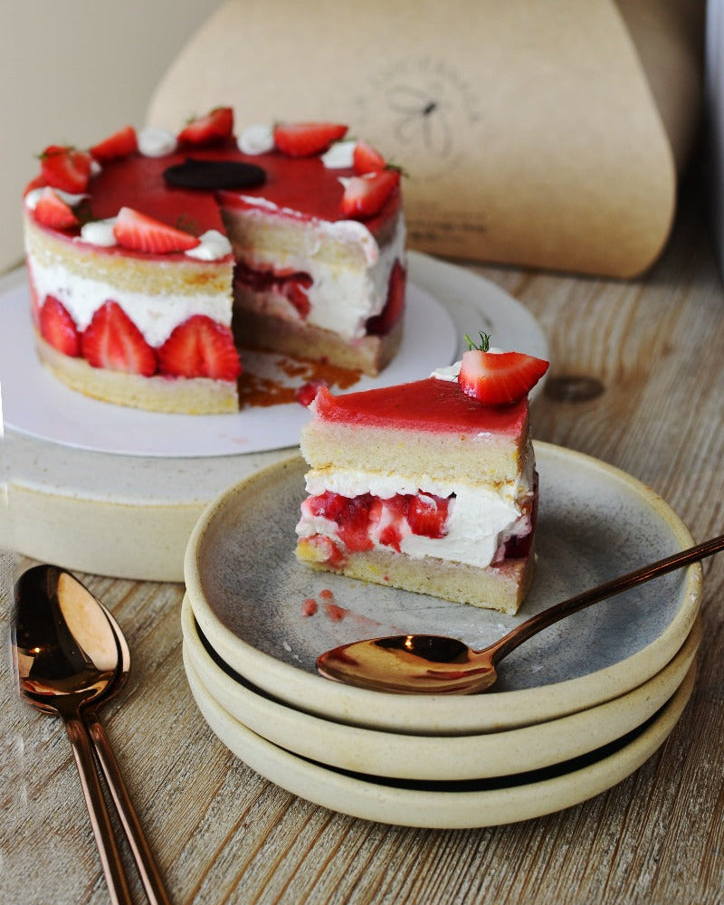 Fraiser. Pastel con fresas vegano y certificado sin gluten.
