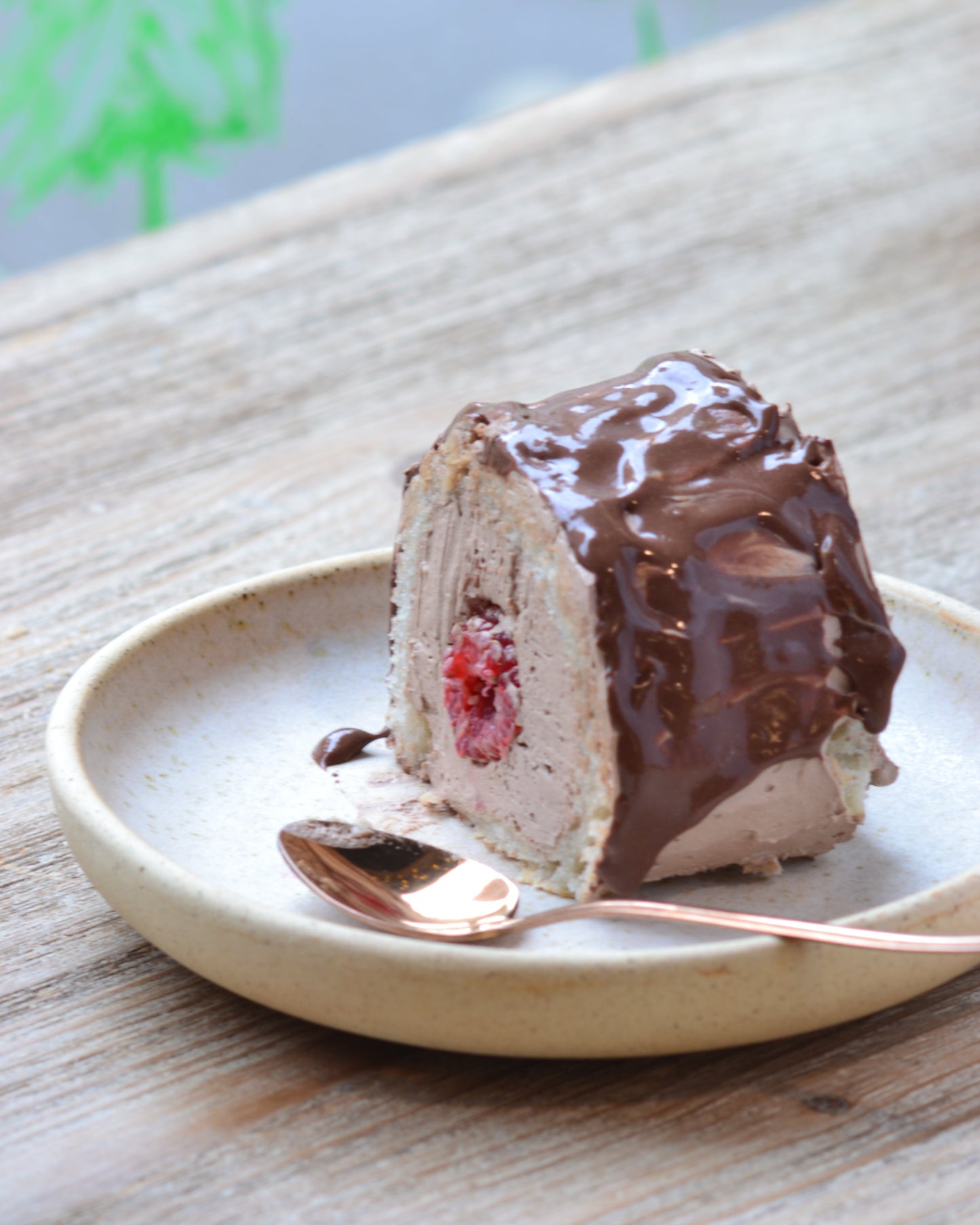 Brazo de gitano de chocolate sin gluten y vegano
