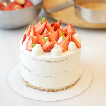 Shortcake vegano y sin gluten. Es un pastel de cumpleaños.